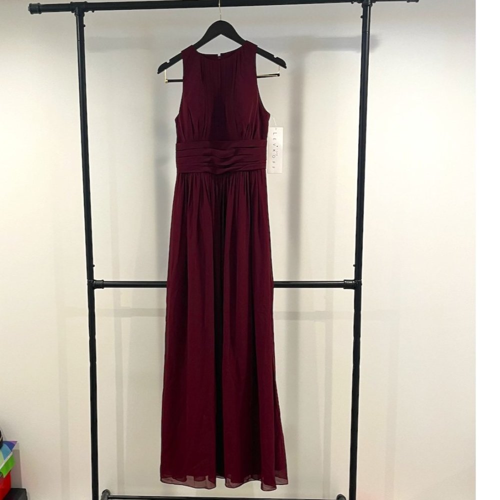 NWT Bill Levkoff Maroon Dress 4